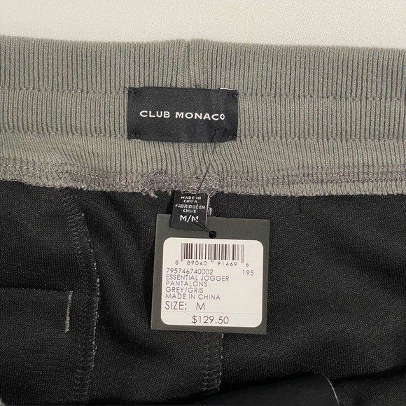 NWT Club Monaco Essential Jogger Pant Heather Grey Men’s Medium - Picture 8 of 11